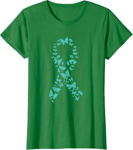 Teal Ribbon Butterflies Ovarian Cancer Awareness