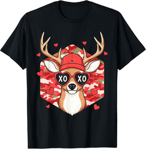Retro Hunting Deer Camo Valentines Day Women Kids