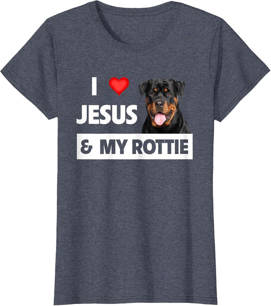 I Love Jesus and My Rottie Dog Mom Dad Pet Parent Rottweiler