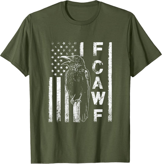 Funny F CAW F Crow with USA Flag