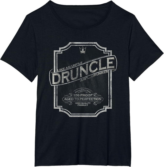 DRUNCLE Vintage Weathered Whiskey Label Design T Shirt
