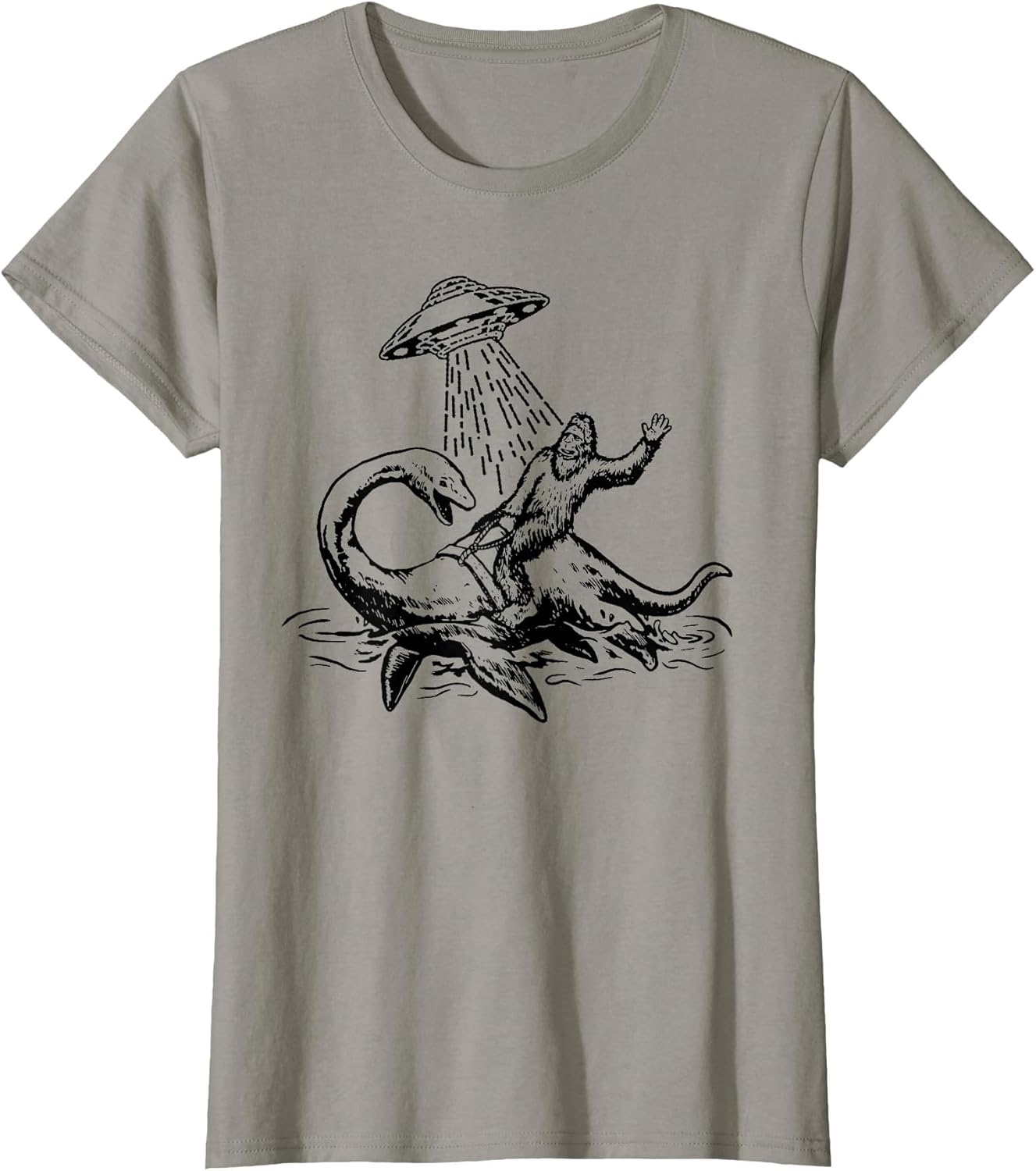Bigfoot Riding Loch Ness Monster Funny Sasquatch Nessie