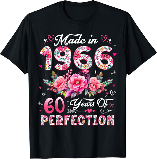 60 Year Old Made in 1966 Floral 60th Birthday Women