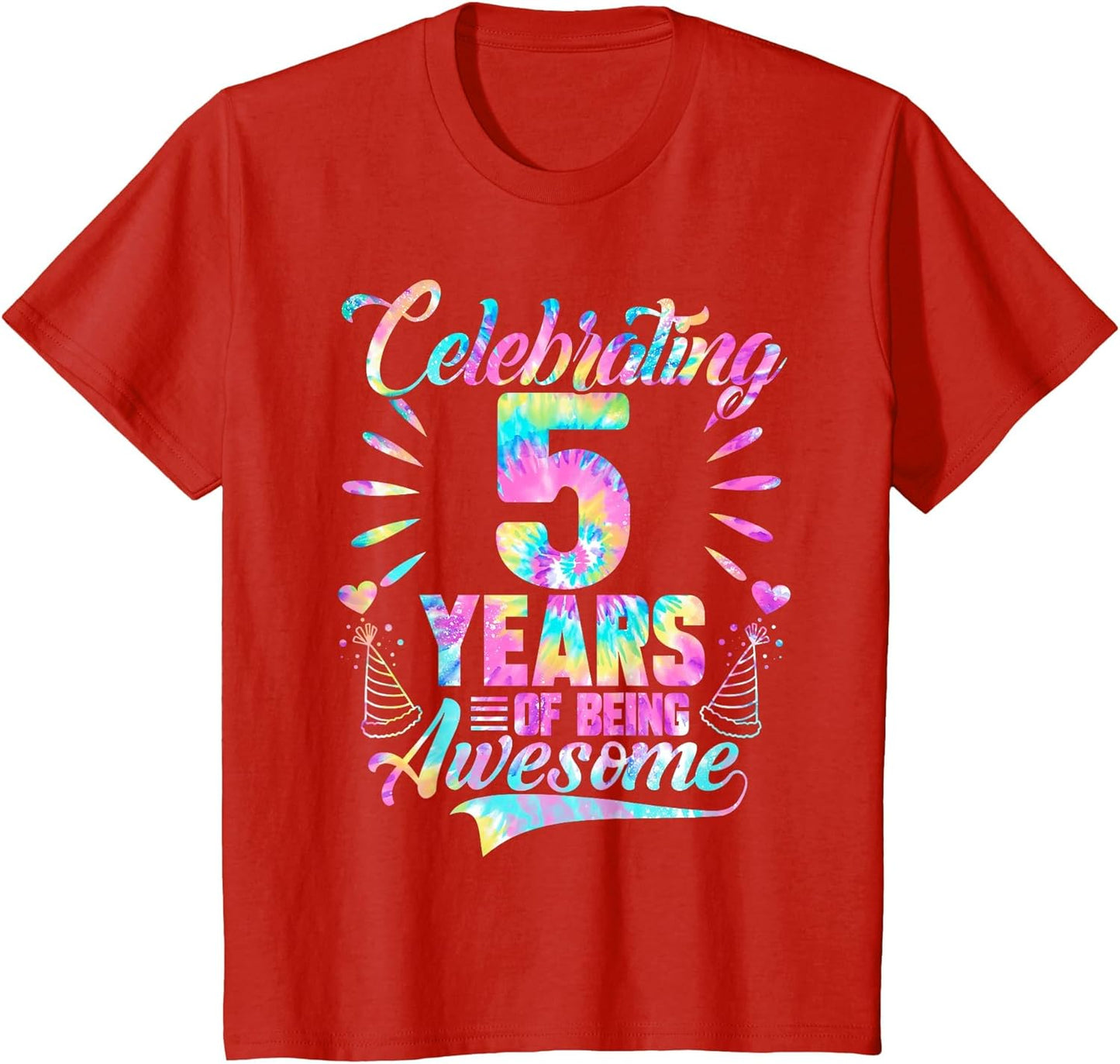 Celebrating 5 Year of Being Awesome with Tie-dye Graphic