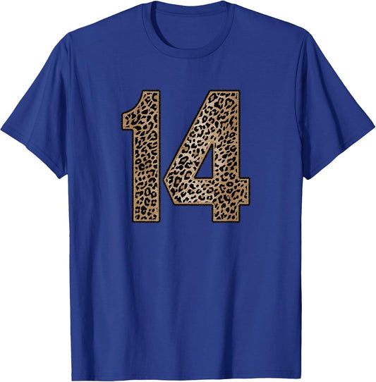 Leopard Number 14 Athlete Sports Jersey Supporter Fanwear