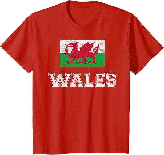Wales Flag Vintage I Men Women Kids