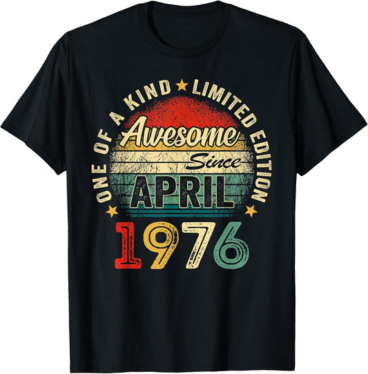 50 Years Old Awesome Since April 1976 50th Birthday Men Dad