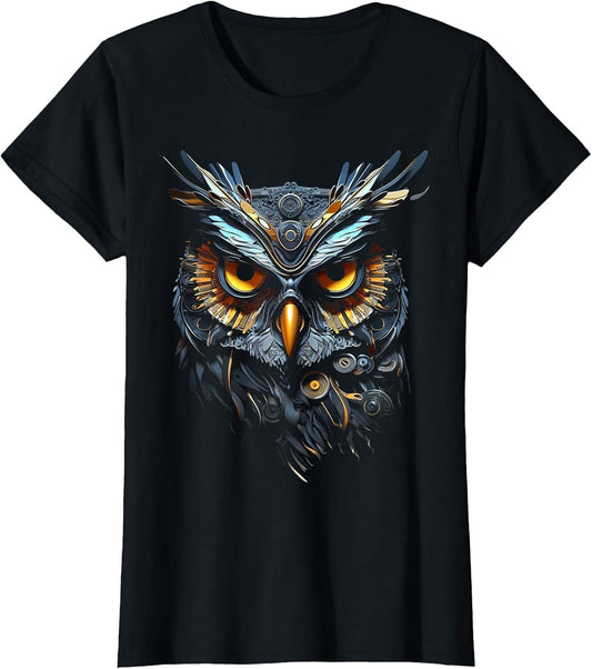 Owl Art Fantasy Animal Robot Graphic Motif Owl