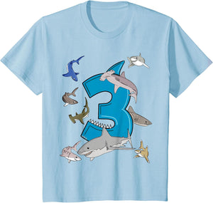 3rd Birthday Boys Shark White Shark