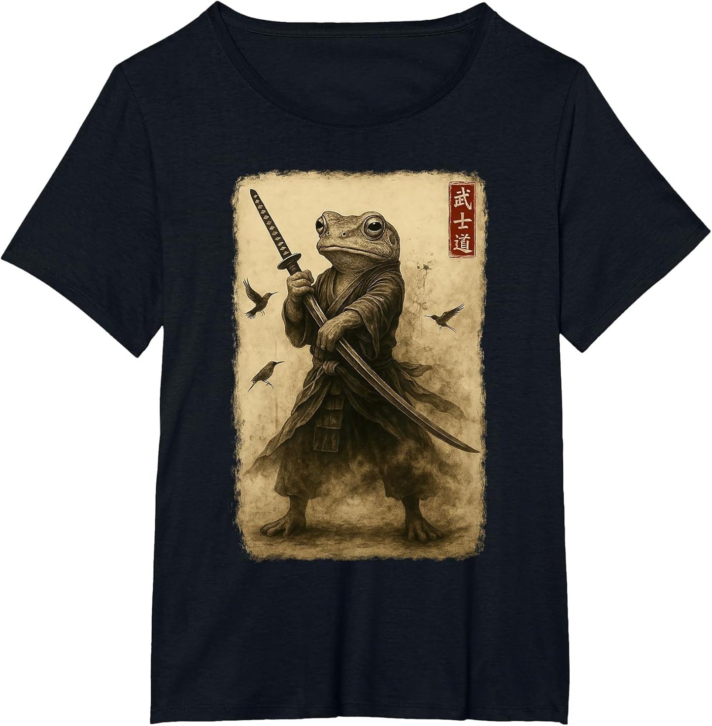 Samurai Frog Japanese Art Warrior Frog Bushido Katana