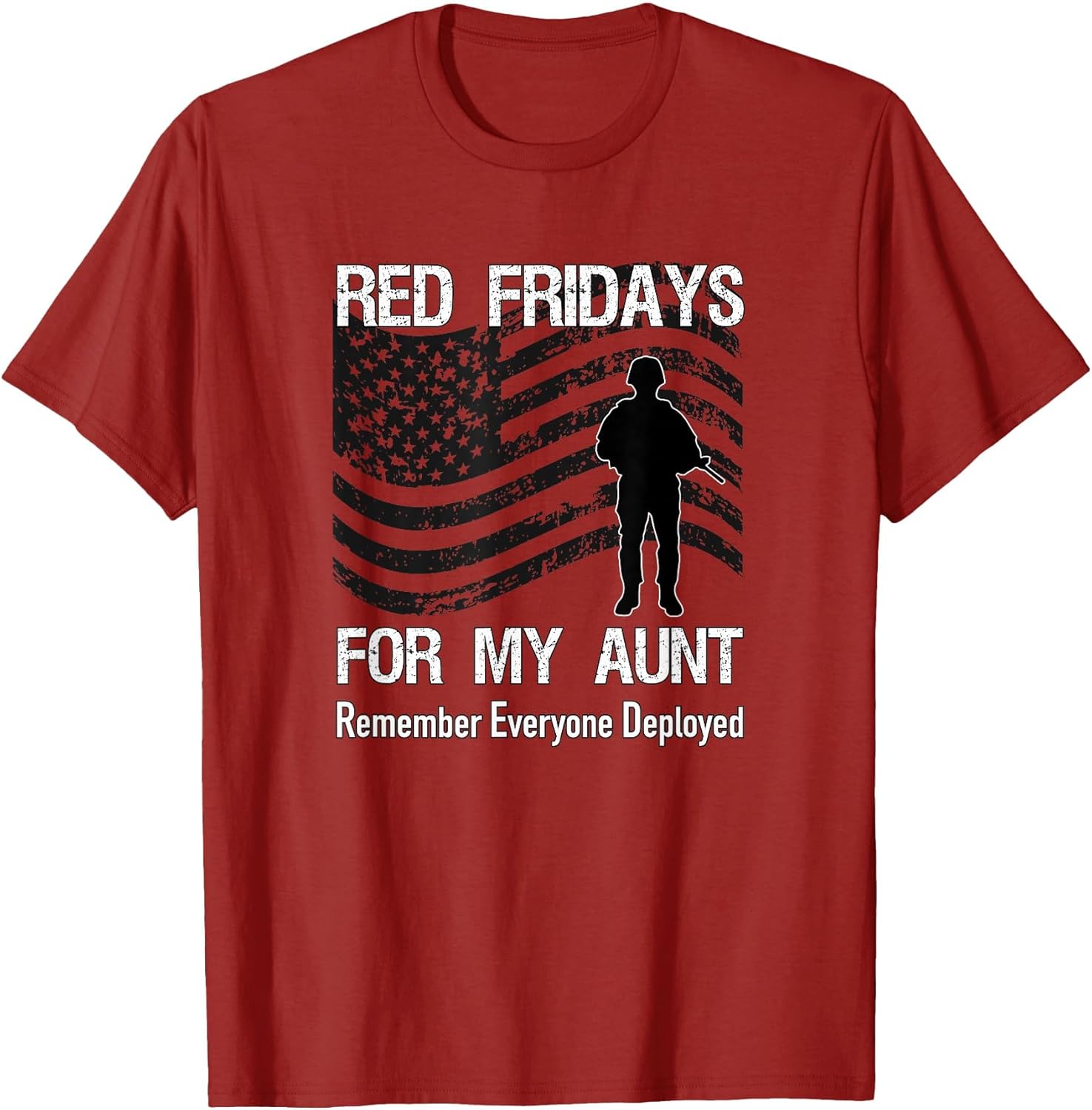 Red Friday Military Shirt Aunt American Flag Deployed