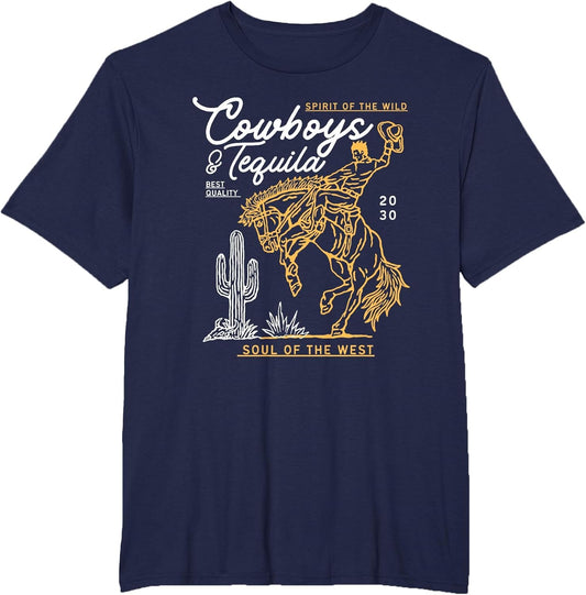 Cowboys and Tequila Country Rodeo Vintage Horse Riding Texas