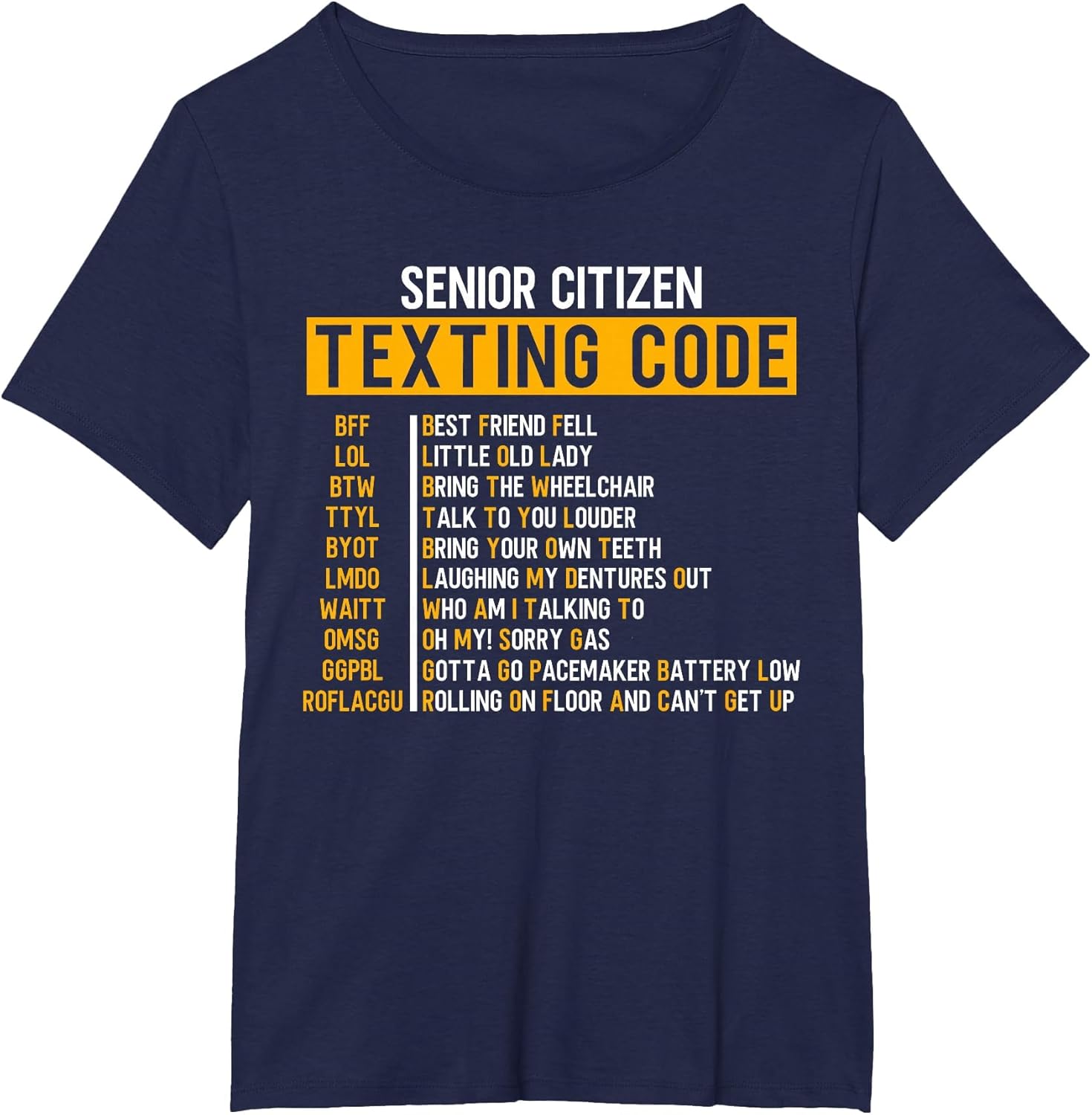 Senior Citizen's Texting Code Design for Grandpa Funny