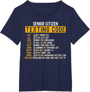 Senior Citizen's Texting Code Design for Grandpa Funny
