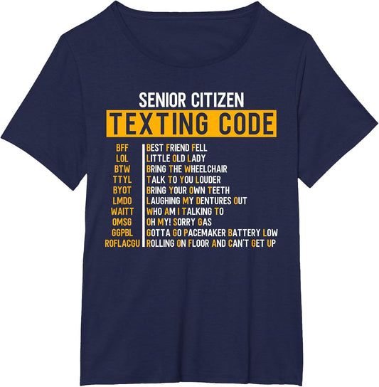 Senior Citizen's Texting Code Design for Grandpa Funny