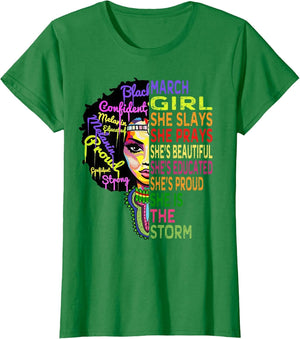 March Birthday Girl Queens are Born in March Shirt
