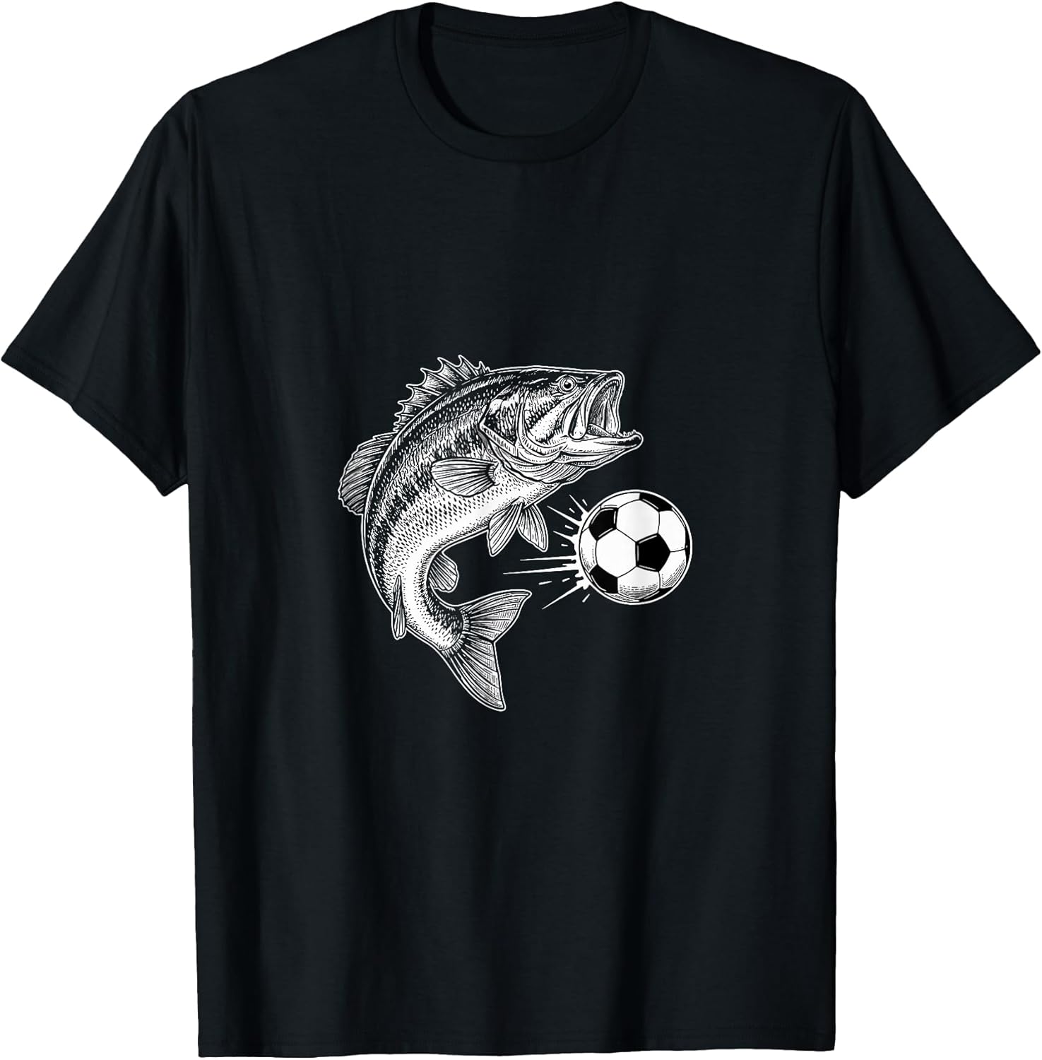 Funny Bass Fish Soccer Football Graphic