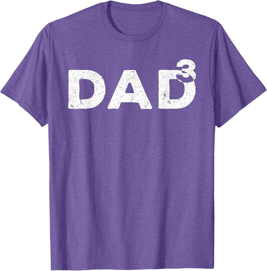 Dad Cubed Shirt Men Dad of Three Fathers Day