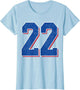 Number 22 Numbered Uniform Sports Team Jersey 22nd Birthday