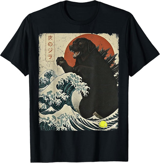 Labzilla Funny Black Lab Japanese Art Dog