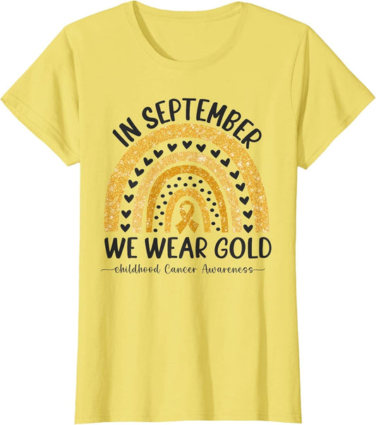 in September We Wear Gold Rainbow Childhood Cancer Awareness