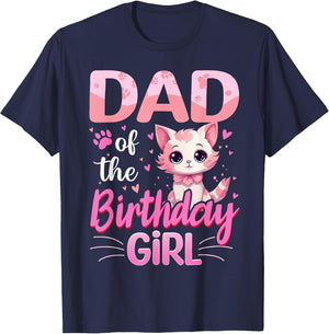 Dad of The Birthday Girl Cute Cat Lover Kitten Kid