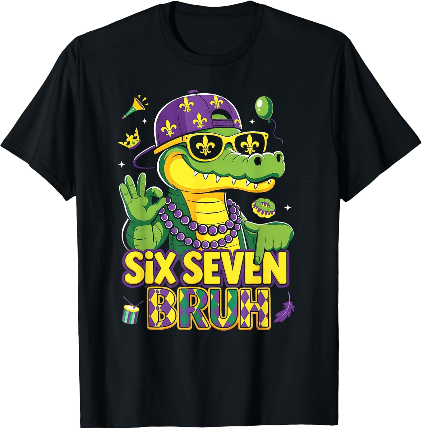 Mardi Gras Six Seven Bruh Mardigator Alligator 6 7 Meme Boys