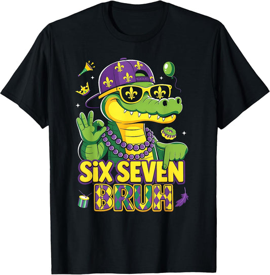 Mardi Gras Six Seven Bruh Mardigator Alligator 6 7 Meme Boys