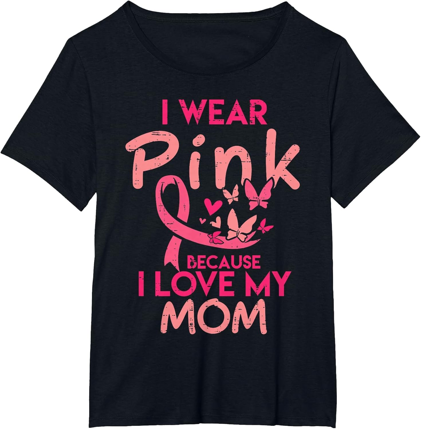 I Wear Pink I Love My Mom Kids Breast Cancer Awareness Boys