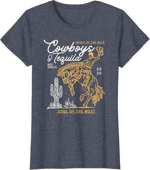 Cowboys and Tequila Country Rodeo Vintage Horse Riding Texas