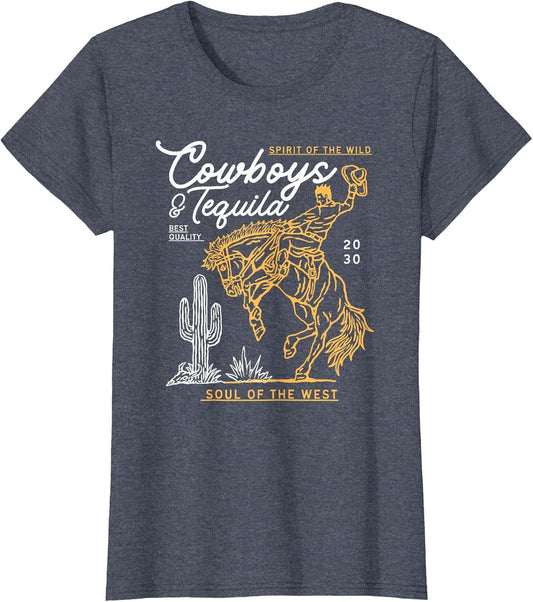 Cowboys and Tequila Country Rodeo Vintage Horse Riding Texas