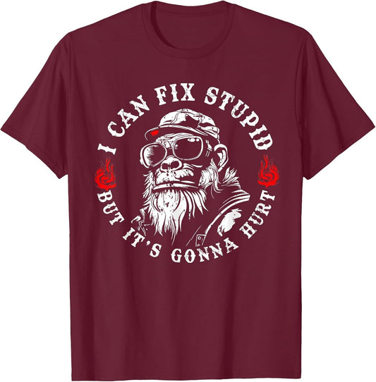 I Can Fix Stupid But It's Gonna Hurt Monkey Vintage Funny