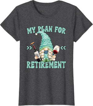 Funny Yoga and Wine Gnome for Retired Women Retirement Plan