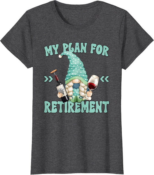 Funny Yoga and Wine Gnome for Retired Women Retirement Plan