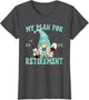 Funny Yoga and Wine Gnome for Retired Women Retirement Plan
