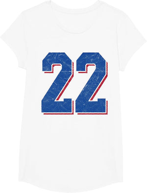 Number 22 Numbered Uniform Sports Team Jersey 22nd Birthday