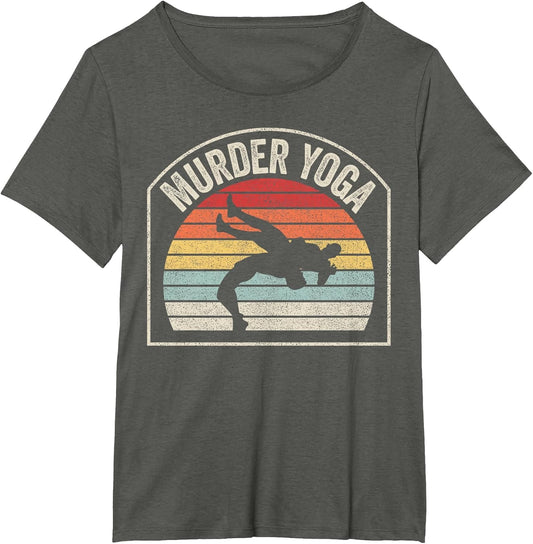 Retro Vintage Wrestling Murder Yoga Funny