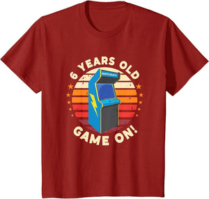 6 Year Old Birthday Wear Retro Arcade Game On Arcade Theme