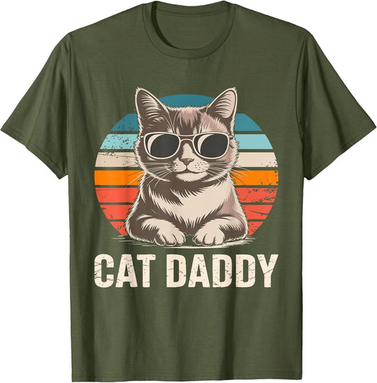 Cat Daddy Shirt Men Cat Lover Dad Fathers Day