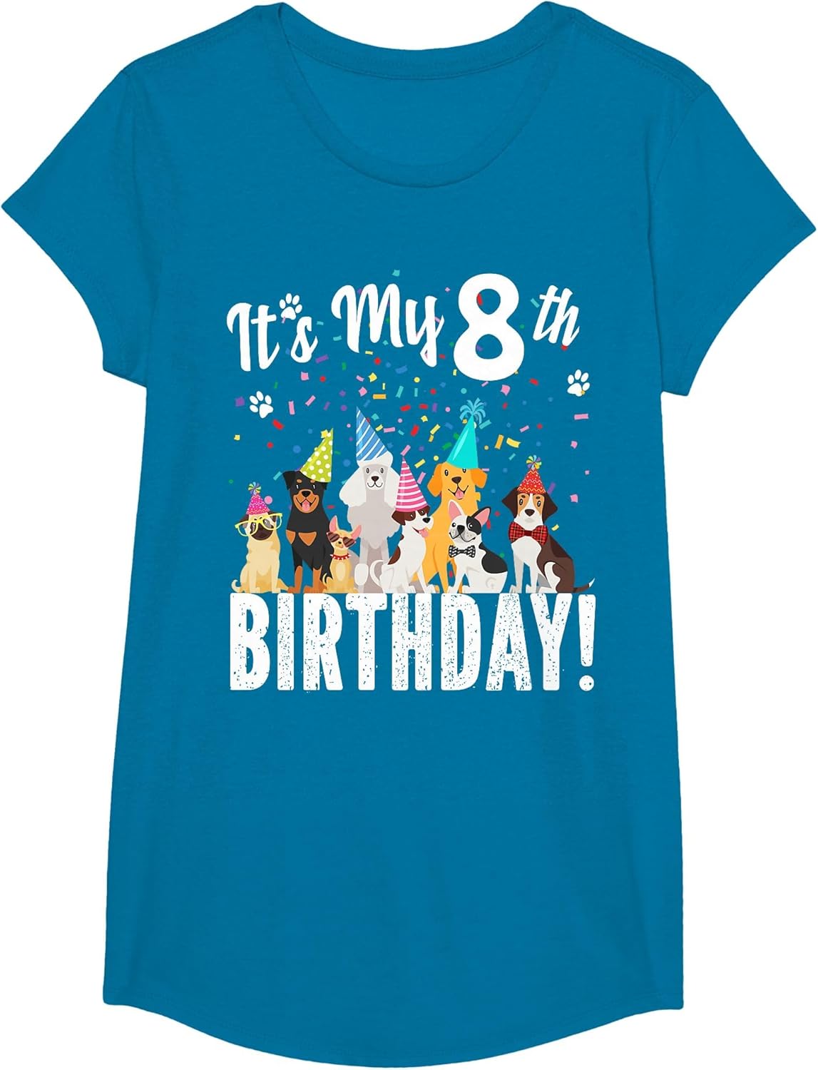 its My 8th Birthday Shirt Toddler Girl with Dogs (Eight)