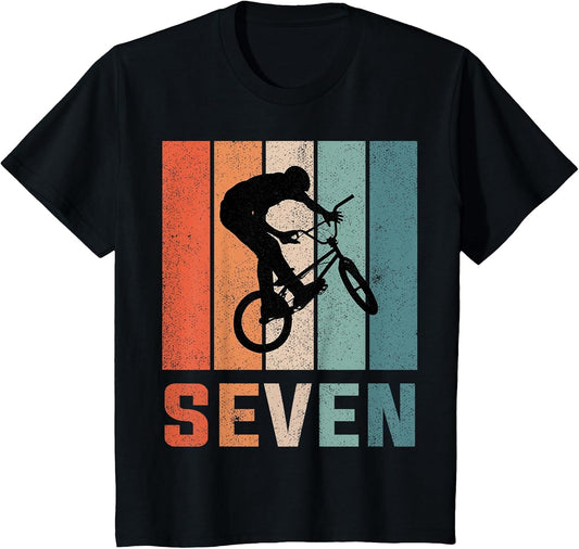 7th Birthday Retro BMX Bicycle Bike Boys Kids 7 Years Old