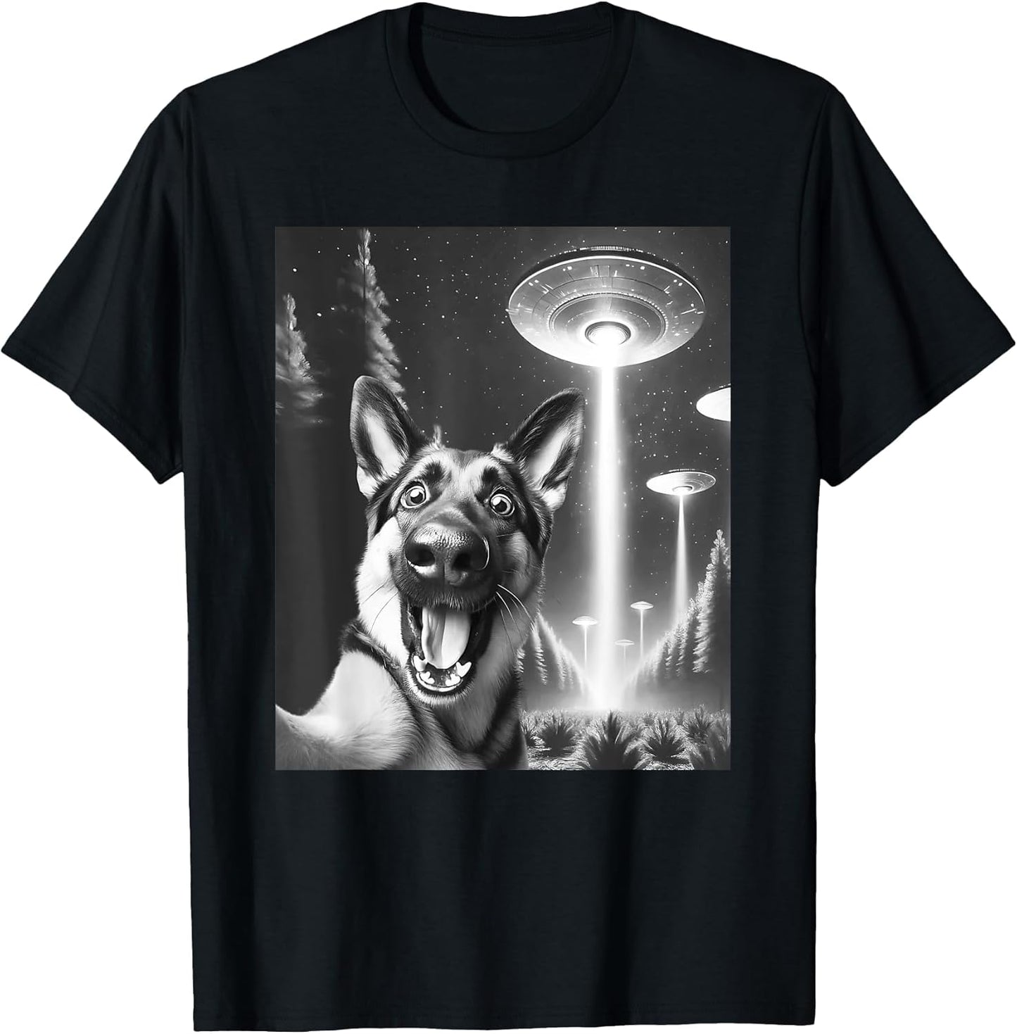 Funny German Shepherd Alien UFO Taking a Selfie Dog Mom Dad