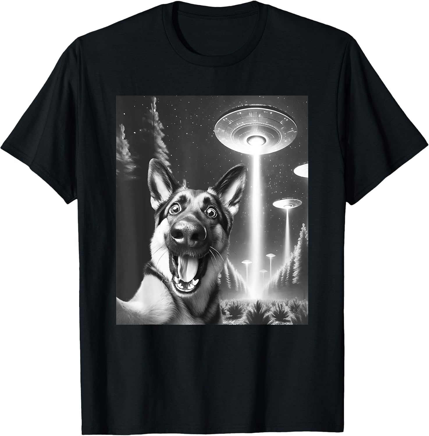 Funny German Shepherd Alien UFO Taking a Selfie Dog Mom Dad