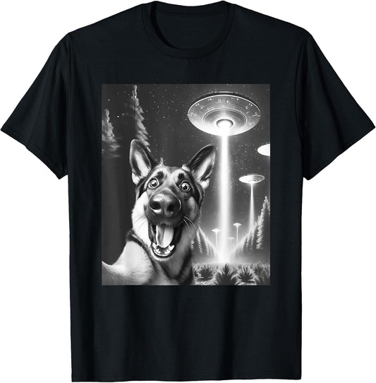 Funny German Shepherd Alien UFO Taking a Selfie Dog Mom Dad
