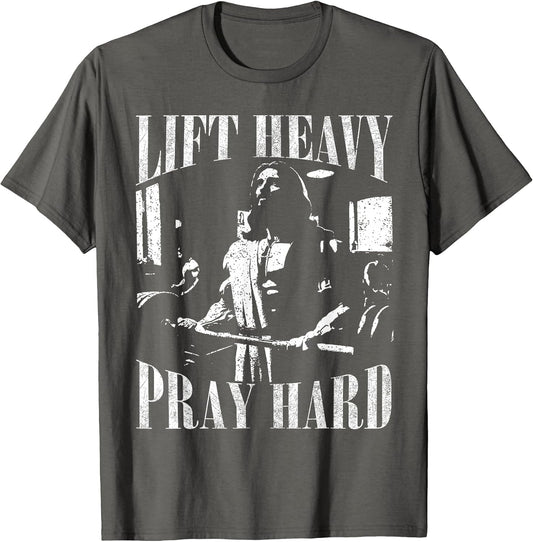 Lift Heavy Pray Hard Gym Jesus Christian for Christian