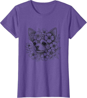 Floral Dog Chihuahua Flower Design for Girls and Women