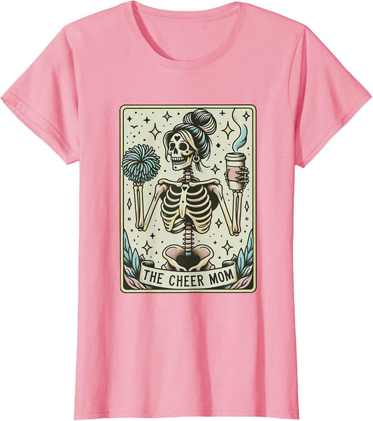 Skeleton Cheer Mom Tarot Card Vintage Funny Cheerleading