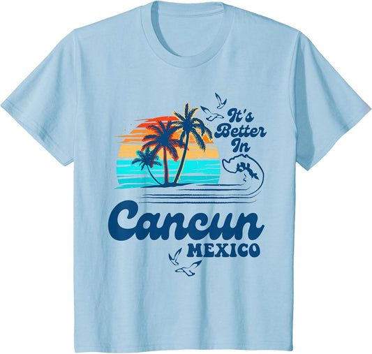 Cancun Mexico Beach Summer Vacation Retro Vintage 80's 70's