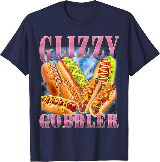 Retro Glizzy Hot Dog Gobbler Funny Hilarious Glizzy Meme