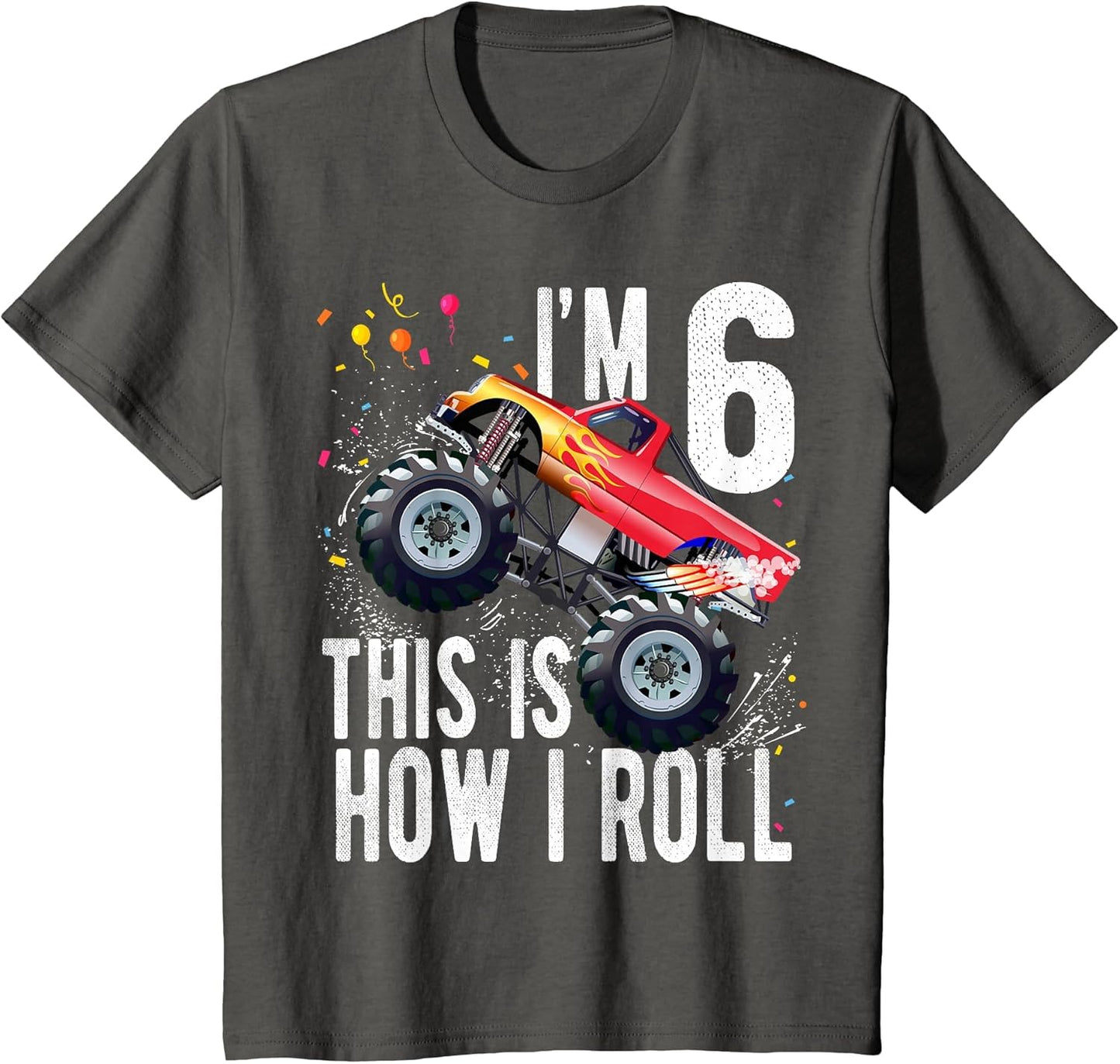 Kids 6 Year Old 6th Birthday Boy Monster Truck Car